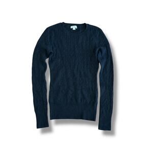 Aphorism Black Angora Rabbit Hair Wool Blend Cable Knit Sweater Medium